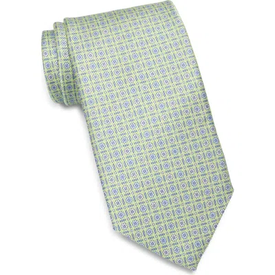 David Donahue Neat Silk Tie In Green