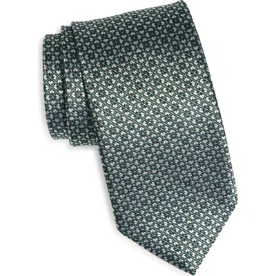 David Donahue Neat Silk Tie In Multi