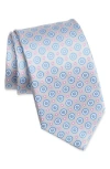 David Donahue Neat Silk Tie In Pearl
