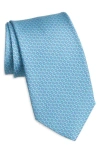 David Donahue Neat Silk Tie In Pool