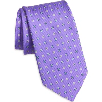 David Donahue Neat Silk Tie In Purple