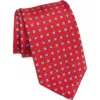David Donahue Neat Silk Tie In Red