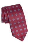 David Donahue Neat Silk Tie In Red