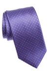David Donahue Neat Square Silk Tie In Purple