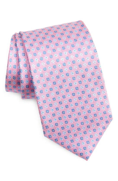 David Donahue Neat X-long Silk Tie In Berry