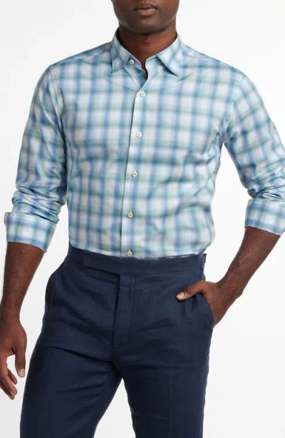 David Donahue Ombre Twill Check Shirt In Multi