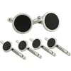 David Donahue Onyx Stud And Cufflink Set In Black