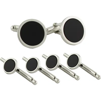DAVID DONAHUE DAVID DONAHUE ONYX CUFF LINK & STUD SET