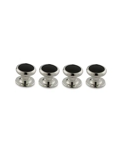 David Donahue Onyx Inlay Stud Set In Silver/onyx