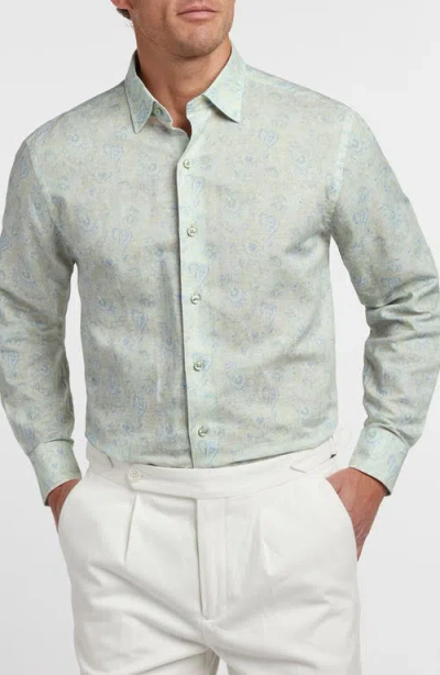 David Donahue Paisley Print Shirt In Green