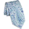 David Donahue Paisley Silk Tie In Blue