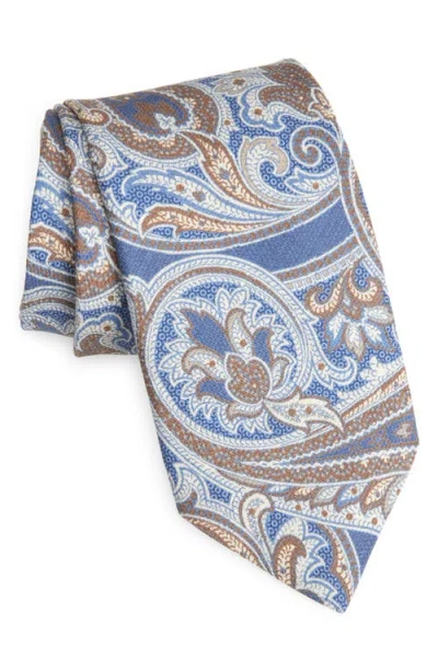 David Donahue Paisley Silk Tie In Brown