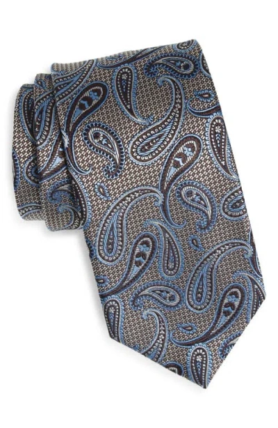 David Donahue Paisley Silk Tie In Multi