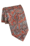 David Donahue Paisley Silk Tie In Multi