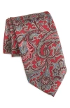 David Donahue Paisley Silk Tie In Red