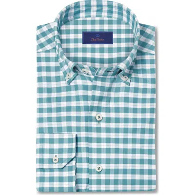 David Donahue Performance Casual Plaid Print Button-up Shirt In Blue