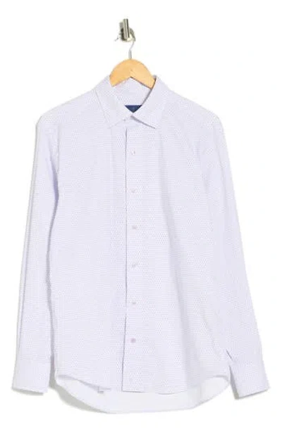 David Donahue Performance Casual Sport Shirt In Blue