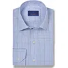 David Donahue Plaid Pima Cotton Dobby Dress Shirt In Sky
