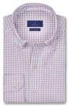 David Donahue Plaid Print Performance Sport Shirt