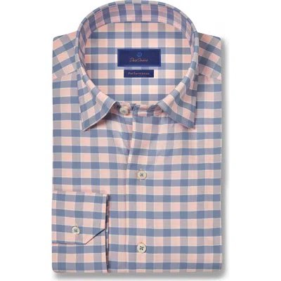 David Donahue Plaid Print Performance Sport Shirt