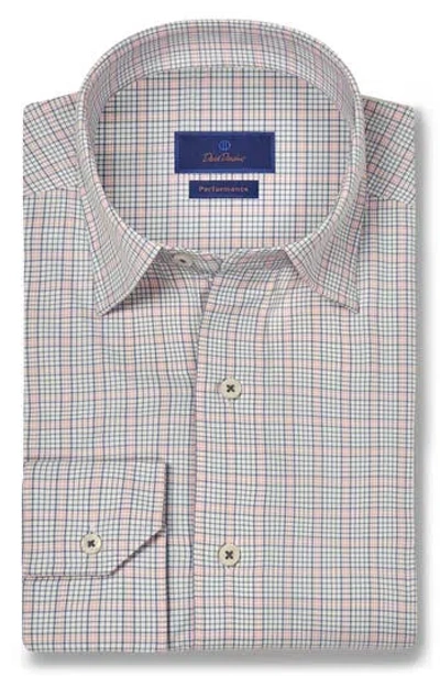David Donahue Plaid Print Performance Sport Shirt In Multi