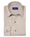 David Donahue Printed Sport Shirt In Neutral