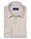 David Donahue Printed Sport Shirt In Neutral
