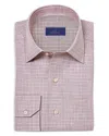 David Donahue Printed Sport Shirt In Pink