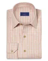 David Donahue Printed Sport Shirt In Neutral