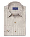 David Donahue Printed Sport Shirt In Neutral