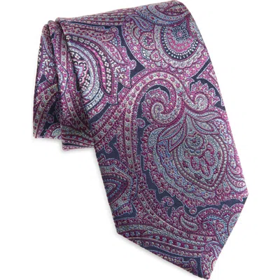 David Donahue Purple Paisley Silk Tie