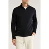 David Donahue Quarter Zip Pullover In Black