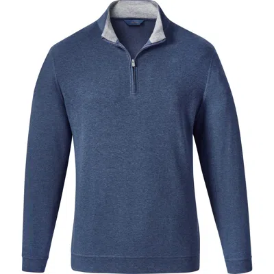 David Donahue Quarter Zip Pullover In Blue
