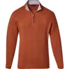 David Donahue Quarter Zip Pullover In Burnt Orange