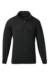 David Donahue Quarter Zip Pullover In Charcoal