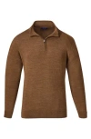 David Donahue Quarter Zip Pullover In Cocoa