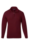 David Donahue Quarter Zip Pullover In Dark Red