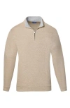 David Donahue Quarter Zip Pullover In Dune