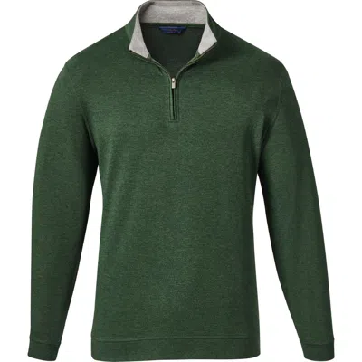 David Donahue Quarter Zip Pullover In Hunter Green