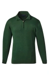 David Donahue Quarter Zip Pullover In Hunter Green