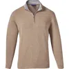 David Donahue Quarter Zip Pullover In Oatmeal