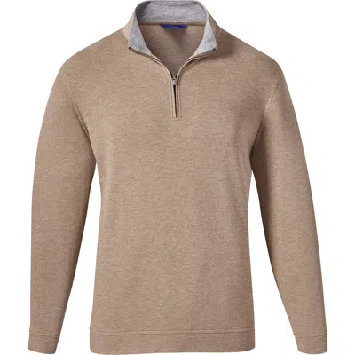 David Donahue Quarter Zip Pullover In Oatmeal
