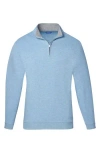 David Donahue Quarter Zip Pullover In Sky
