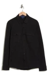 David Donahue Quilted Cotton Overshirt In Black
