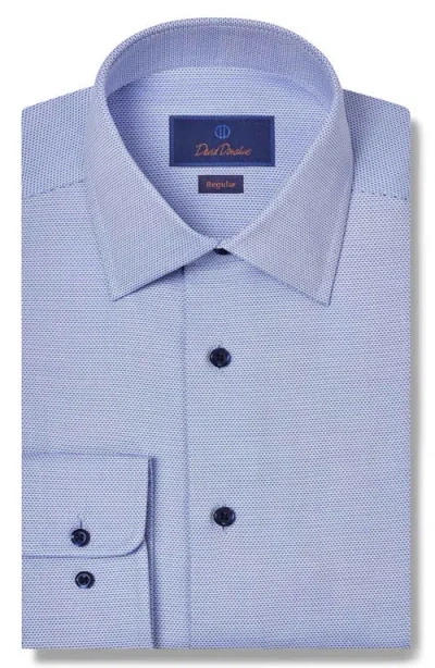 David Donahue Regular Fit Barrel Cuff Dress Shirt In Blue