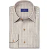 David Donahue Printed Sport Shirt In Neutral