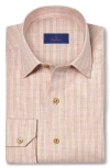 David Donahue Printed Sport Shirt In Neutral