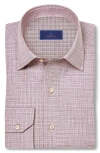 David Donahue Printed Sport Shirt In Pink