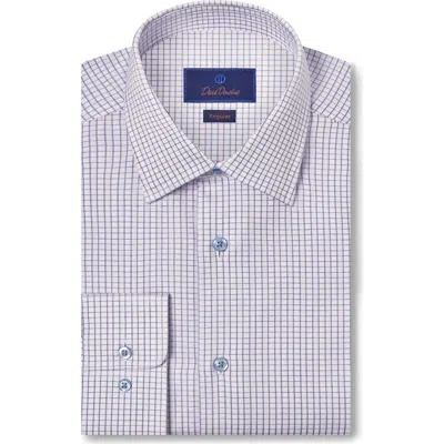 David Donahue Regular Fit Check Cotton Dobby Dress Shirt