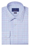 David Donahue Regular Fit Check Cotton Dobby Dress Shirt In Animal Print